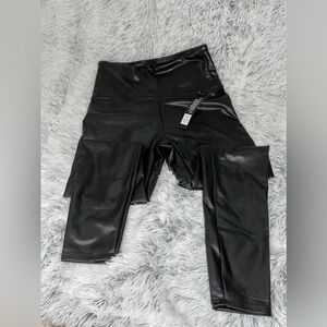 Faux Leather Black Leggings Size Medium